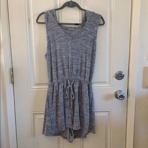 Athleta heather grey sleeveless romper with hood